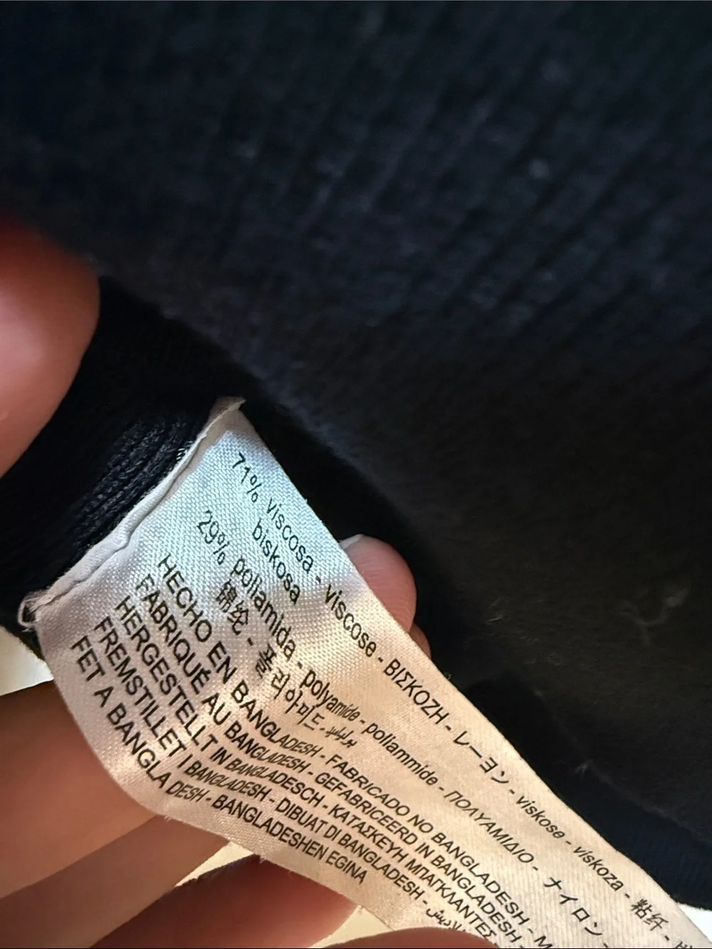 Zara Black Ribbed Cropped Long-Sleeve Tee